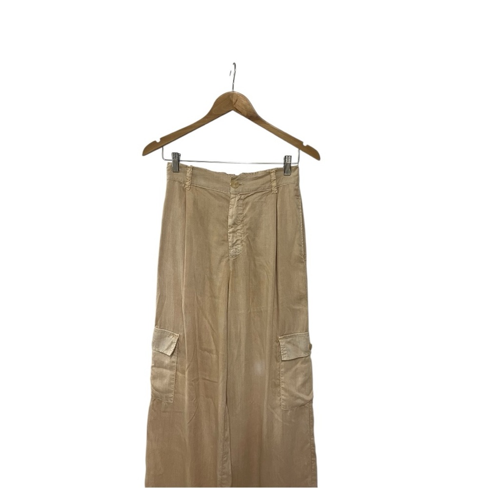 Bella Dahl Khaki Wide Leg Cargo Pants S - Picture 2 of 6